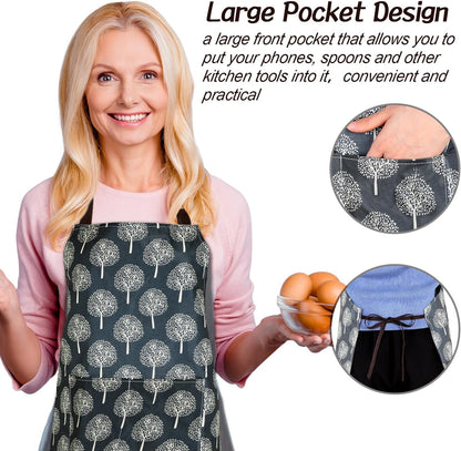 SATINIOR 3 Pcs Waterproof Kitchen Apron with 2 Pockets