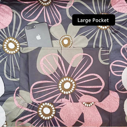 DILLMAN 2 Pack Floral Aprons with Pocket Blooming Womens Waterproof Adjustable Cooking Aprons Kitchen Gardening Salon