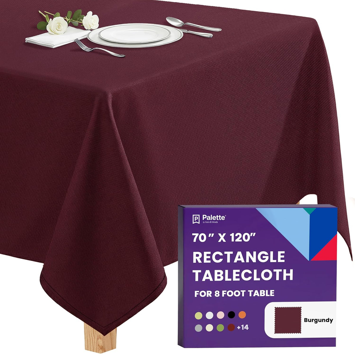 Gee Di Moda Rectangle Tablecloth - 70 x 120 Inch Navy Blue Table Cloth for 6 or 8 Foot Rectangle Tables - Heavy Duty Washable Fabric - for Holiday Party, Dinner, Weddings, Baby Shower & Events