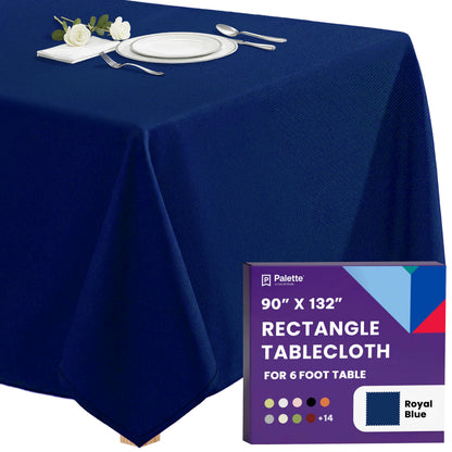 Gee Di Moda Rectangle Tablecloth - 70 x 120 Inch Navy Blue Table Cloth for 6 or 8 Foot Rectangle Tables - Heavy Duty Washable Fabric - for Holiday Party, Dinner, Weddings, Baby Shower & Events