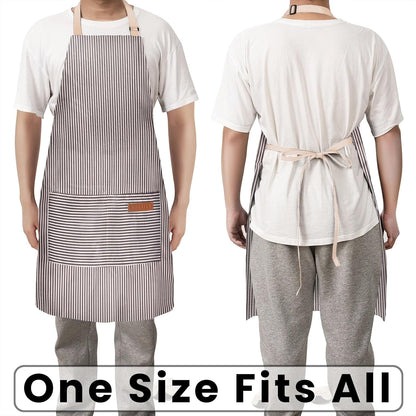 BeLuyi Adjustable Bib Apron with 2 Pockets Chef Cooking Kitchen Restaurant Aprons for Women Men