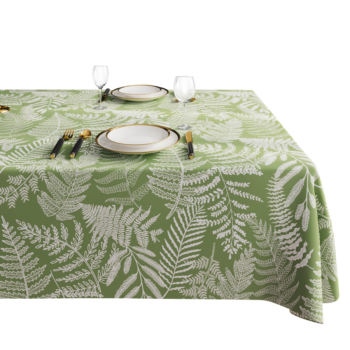 Rectangle Table Cloth,100% Waterproof Tablecloth Oil Proof Spill Proof Vinyl Table Cloth, Wipe Clean Plastic Table Cover for Dining, Camping, Indoor and Outdoor 52" x 70",Leaves