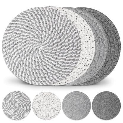 Billbotk 10" Trivets for Hot Dishes, Hot pots and Pans, Set of 6, Heat Resistant Pot Holders for Kitchen, Hot Pads for Countertops