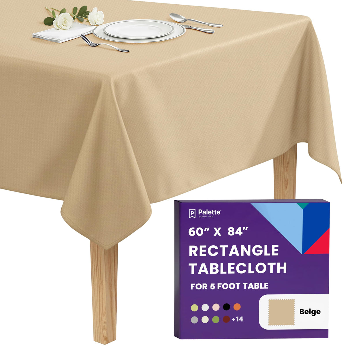 Gee Di Moda Rectangle Tablecloth - 70 x 120 Inch Navy Blue Table Cloth for 6 or 8 Foot Rectangle Tables - Heavy Duty Washable Fabric - for Holiday Party, Dinner, Weddings, Baby Shower & Events