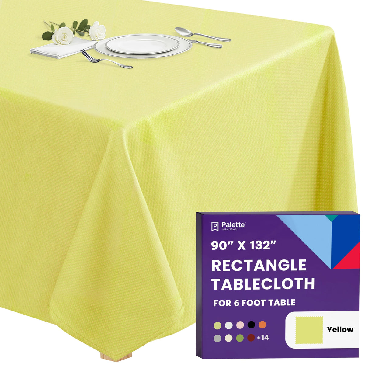 Gee Di Moda Rectangle Tablecloth - 70 x 120 Inch Navy Blue Table Cloth for 6 or 8 Foot Rectangle Tables - Heavy Duty Washable Fabric - for Holiday Party, Dinner, Weddings, Baby Shower & Events