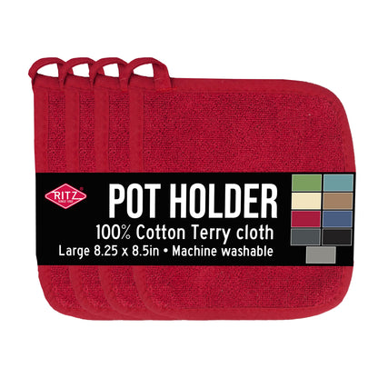 RITZ Terry Potholder & Hot Pad: Unparalleled Heat Resistant, Durable 100% Cotton – Ergonomically Designed for Optimal Grip – Easy-Care Machine Washable – 2-Pack, Federal Blue