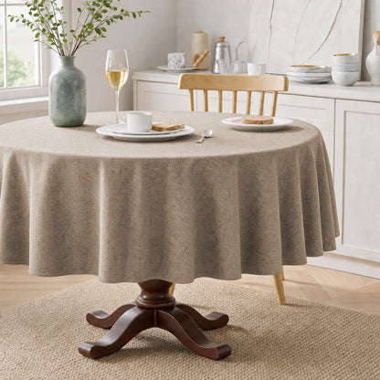 Veblandy Rectangle Tablecloth Linen Textured Waterproof & Stain Resistant Table Cloth Wrinkle Free Decorative Fabric Farmhouse Table Cover for Dining/Party/Buffet/Wedding, 60 x 104 Inch, Sage Green
