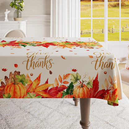 Rectangle Table Cloth,100% Waterproof Tablecloth Oil Proof Spill Proof Vinyl Table Cloth, Wipe Clean Plastic Table Cover for Dining, Camping, Indoor and Outdoor 52" x 70",Leaves