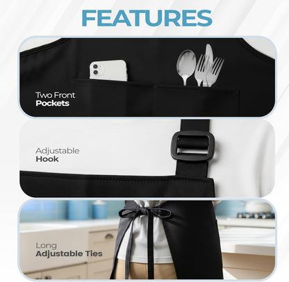 Utopia Kitchen Bib Aprons 4 Pack Adjustable With 2 Pockets