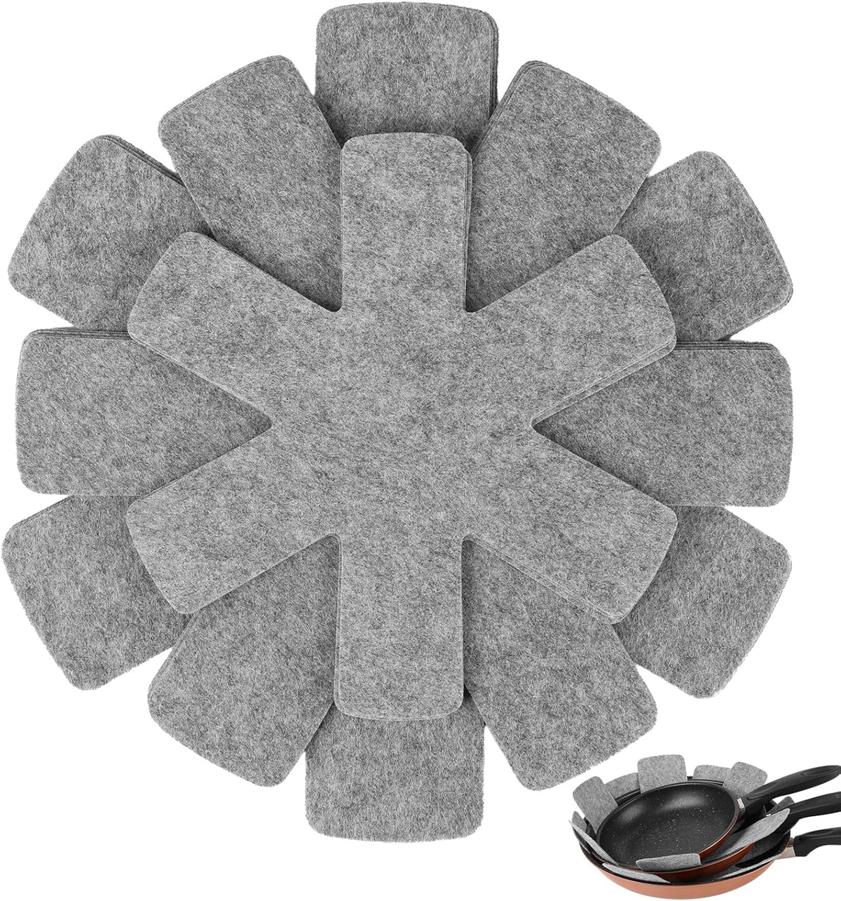 BOYAN Pot and Pan Protectors for Stacking, 12pcs & 3 Sizes, Separator Pads