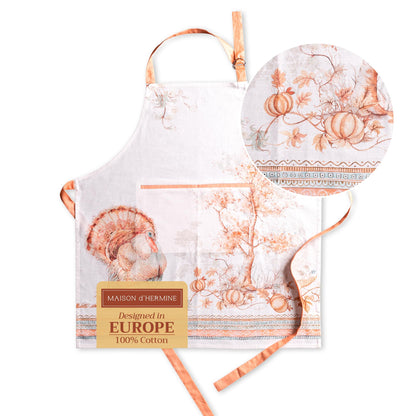 Maison d' Hermine Aprons for women with Pocket 100% Cotton (27.50"x31.50")