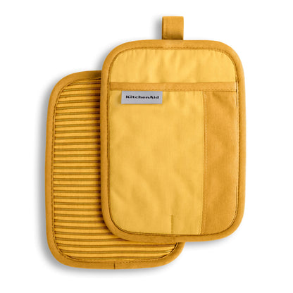 KitchenAid Beacon Two-Tone Non-Slip Pot Holder Set, Milkshake Tan/Beige, 7"x10", 2 Piece