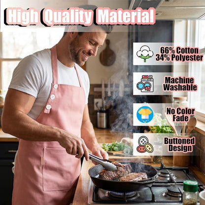 TOSHE Kitchen Apron for Women & Men Waterdrop Resistant, Adjustable Button