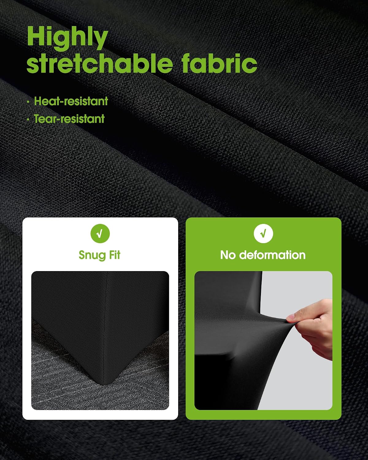 Pureegg Spandex Tablecloth 6ft 2 Pack Black