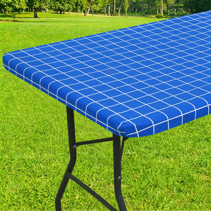Smiry 6 Foot Picnic Table Cloth, Flannel Backed Fitted Vinyl tablecloths