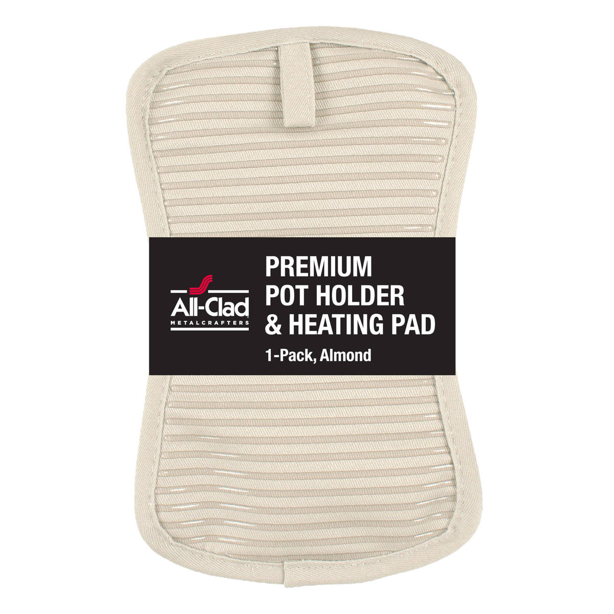 All-Clad Premium Pot Holder & Hot Pad: Heat Resistant to 500 Degrees - 100% Cotton, 10"x6.25" Hot Pad for Kitchen and Barbeque, (2-Pack), Almond
