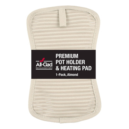 All-Clad Premium Pot Holder & Hot Pad: Heat Resistant to 500 Degrees - 100% Cotton, 10"x6.25" Hot Pad for Kitchen and Barbeque, (2-Pack), Almond