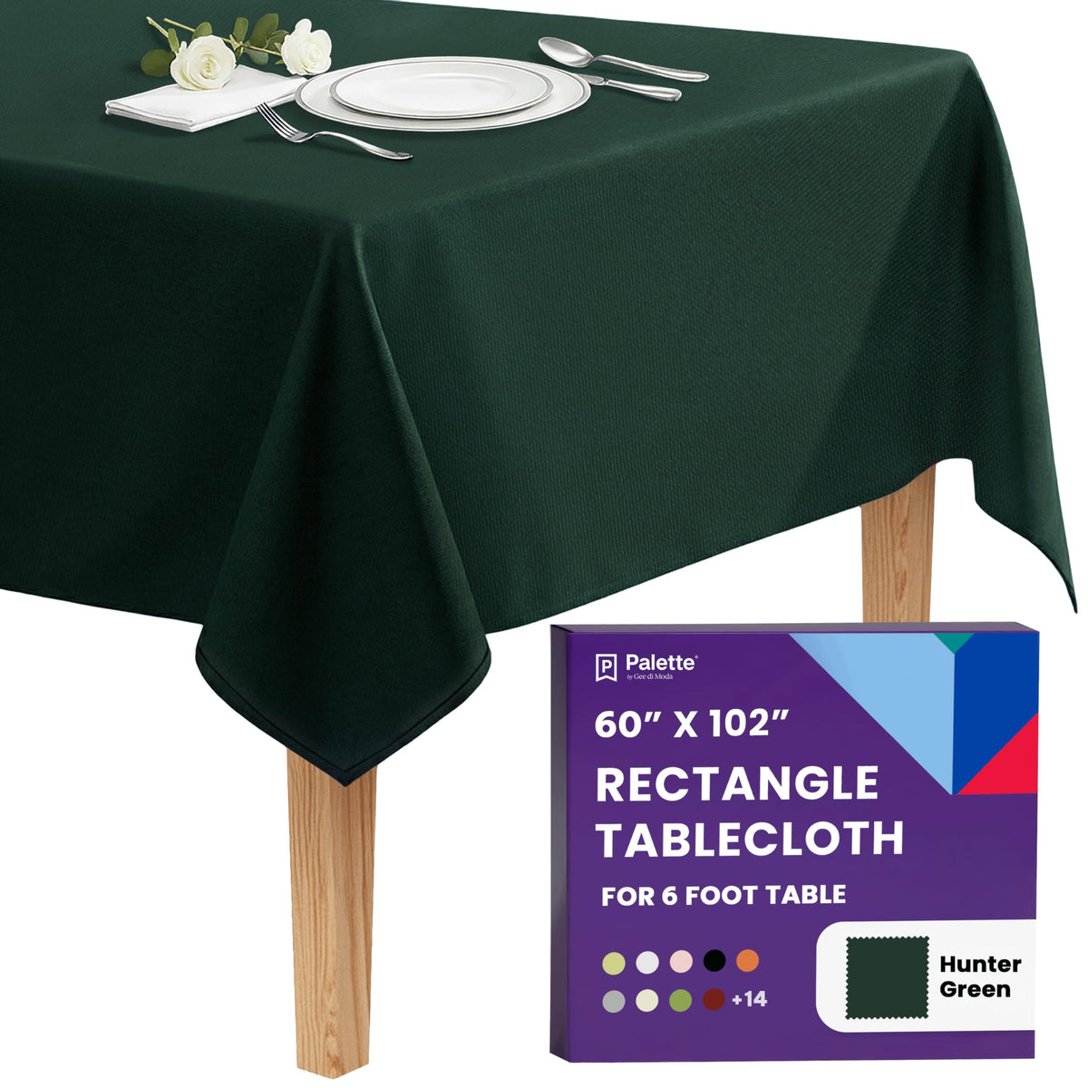 Gee Di Moda Rectangle Tablecloth - 70 x 120 Inch Navy Blue Table Cloth for 6 or 8 Foot Rectangle Tables - Heavy Duty Washable Fabric - for Holiday Party, Dinner, Weddings, Baby Shower & Events