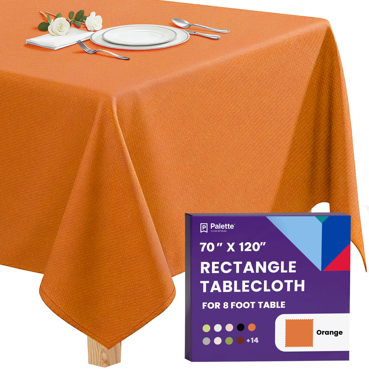 Gee Di Moda Rectangle Tablecloth - 70 x 120 Inch Navy Blue Table Cloth for 6 or 8 Foot Rectangle Tables - Heavy Duty Washable Fabric - for Holiday Party, Dinner, Weddings, Baby Shower & Events