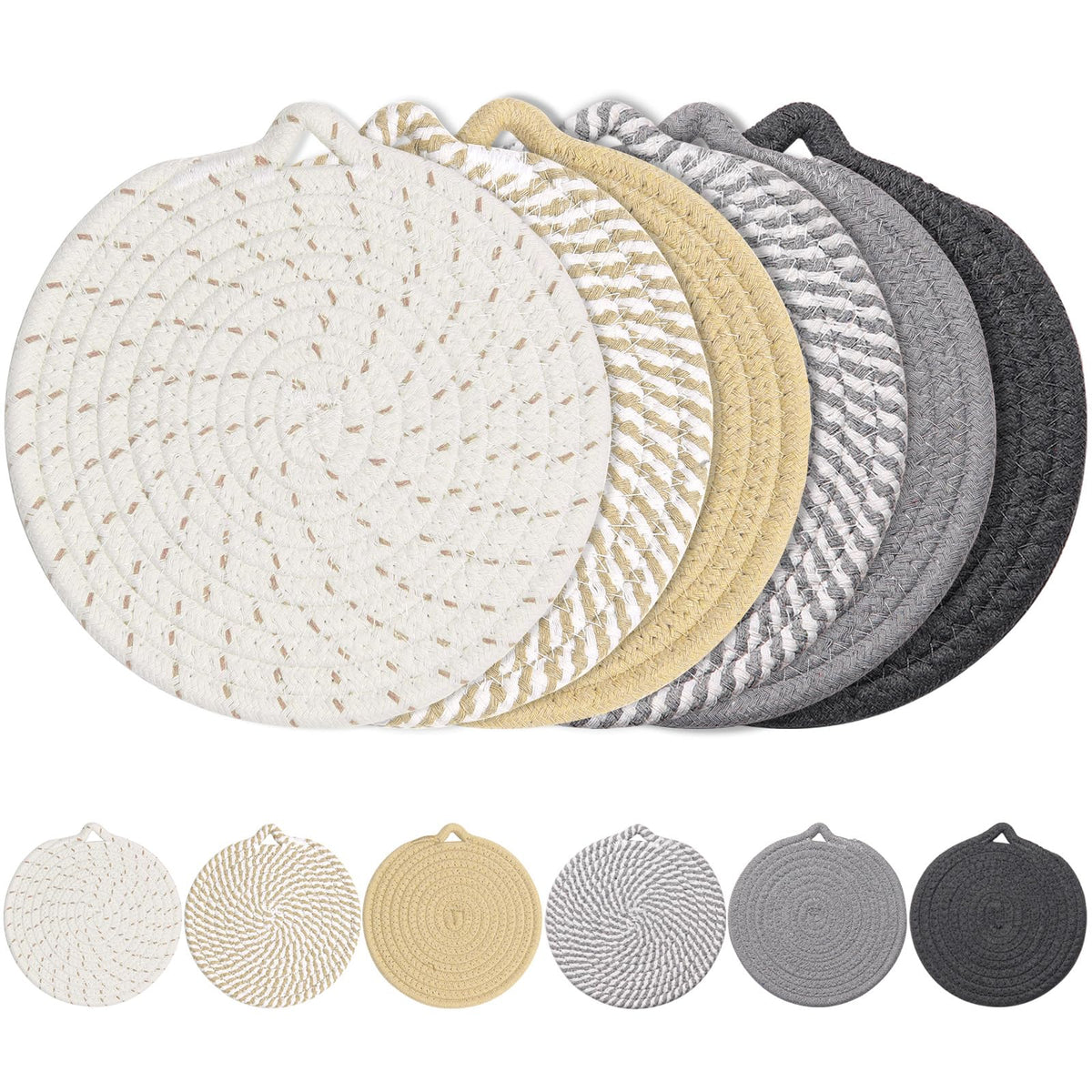 7" Trivets for Hot Dishes, 6 Pack Trivets for Hot Pots and Pans