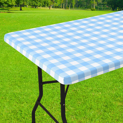 Smiry 6 Foot Picnic Table Cloth, Flannel Backed Fitted Vinyl tablecloths