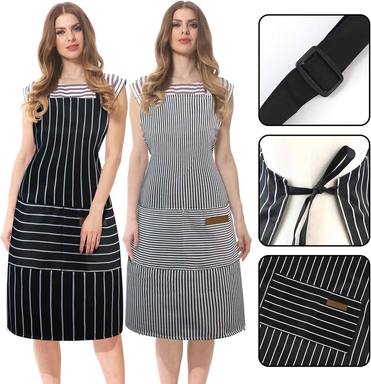 Taidven Apron - Unisex, Adjustable Bib Kitchen Apron, Cooking Apron, Chef Aprons for Men, Aprons for Women with Pockets
