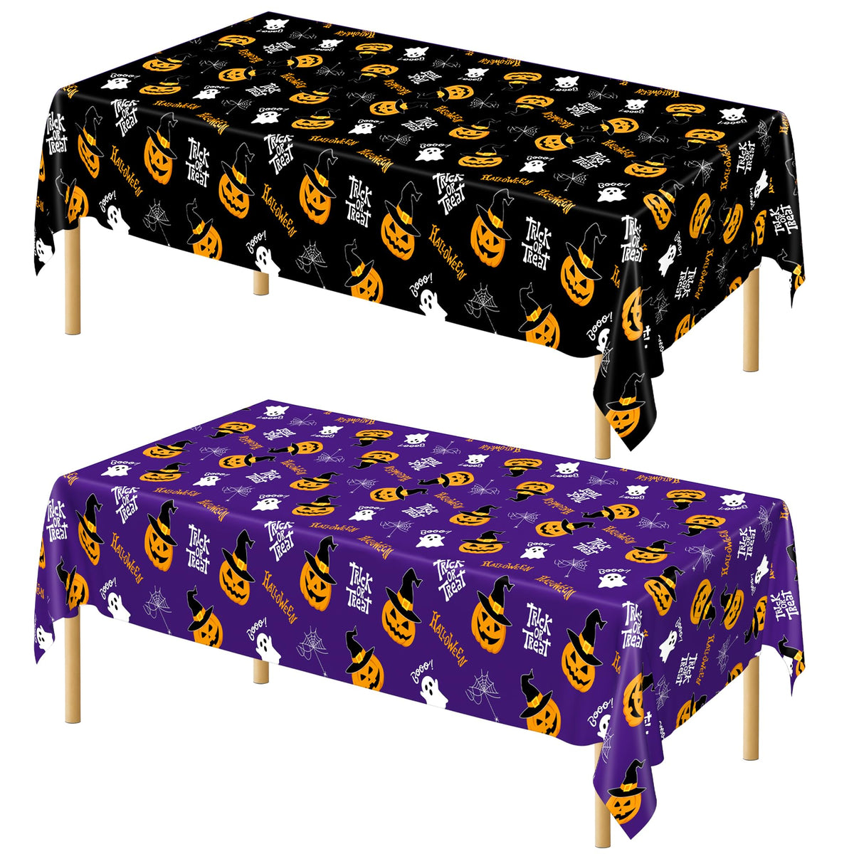 QZYL 4 Packs White Plastic Tablecloth, Large Sturdy Disposable Table Cloth
