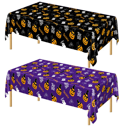 QZYL 4 Packs White Plastic Tablecloth, Large Sturdy Disposable Table Cloth