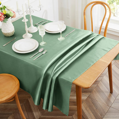1 Pack Silver Satin Tablecloth, 58 x 102 Inches, Rectangle