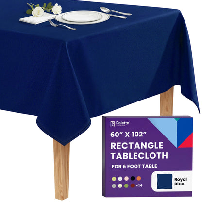 Gee Di Moda Rectangle Tablecloth - 70 x 120 Inch Navy Blue Table Cloth for 6 or 8 Foot Rectangle Tables - Heavy Duty Washable Fabric - for Holiday Party, Dinner, Weddings, Baby Shower & Events