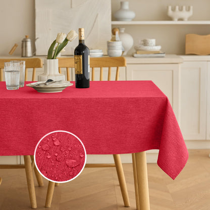 Decorelia Linen Textured Fall Tablecloth Rectangular Burnt Orange, 52"x70"