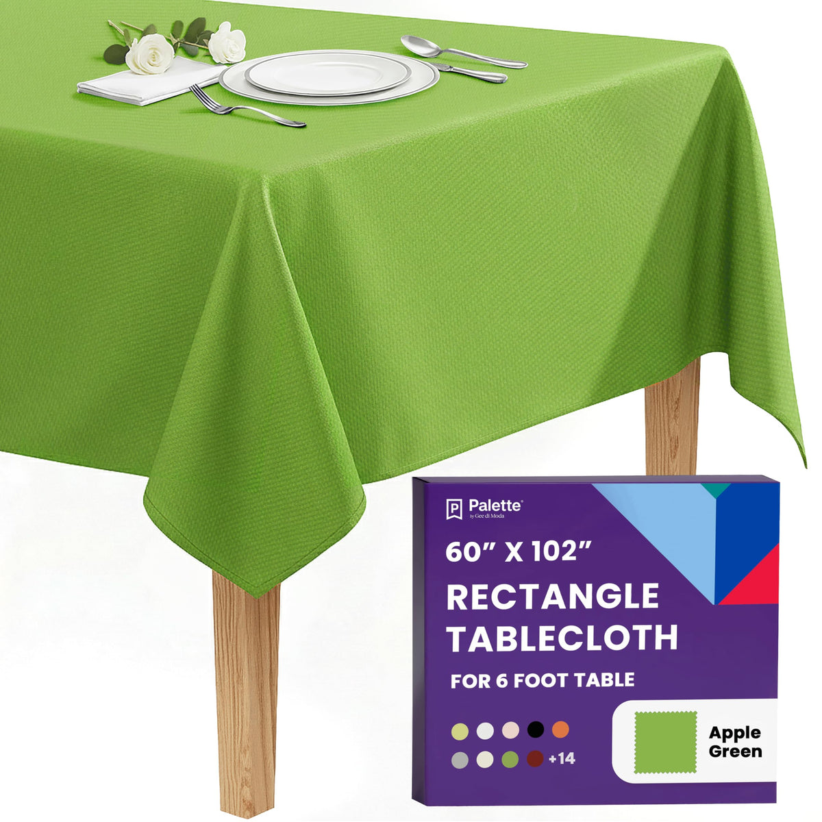 Gee Di Moda Rectangle Tablecloth - 70 x 120 Inch Navy Blue Table Cloth for 6 or 8 Foot Rectangle Tables - Heavy Duty Washable Fabric - for Holiday Party, Dinner, Weddings, Baby Shower & Events