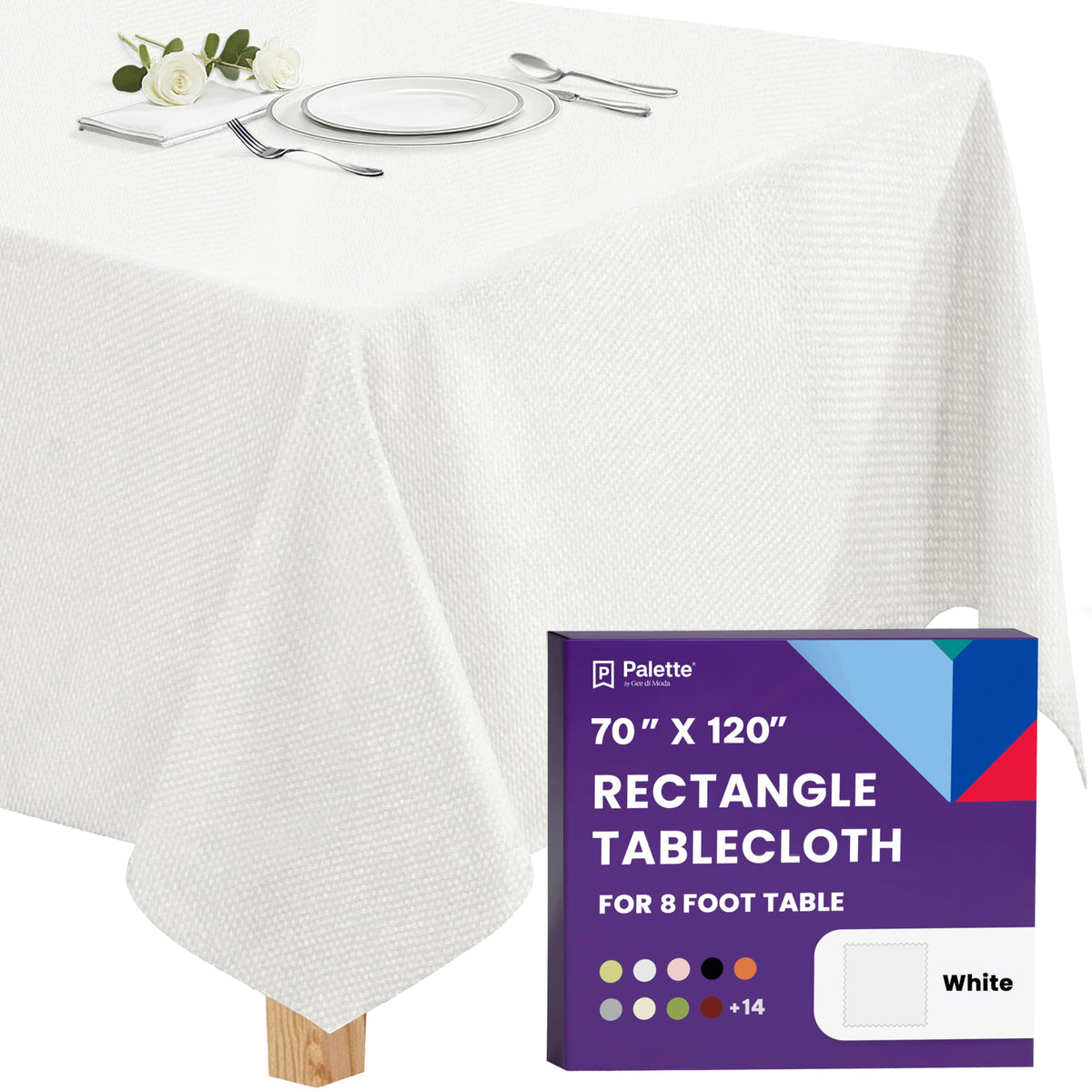Gee Di Moda Rectangle Tablecloth - 70 x 120 Inch Navy Blue Table Cloth for 6 or 8 Foot Rectangle Tables - Heavy Duty Washable Fabric - for Holiday Party, Dinner, Weddings, Baby Shower & Events
