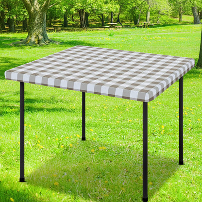 Smiry 6 Foot Picnic Table Cloth, Flannel Backed Fitted Vinyl tablecloths