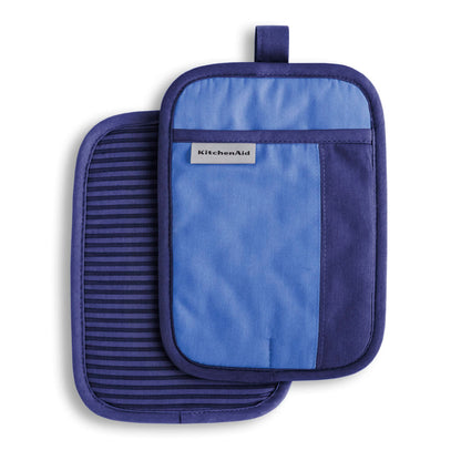KitchenAid Beacon Two-Tone Non-Slip Pot Holder Set, Pistachio/Graphite Green, 7"x10", 2 Piece