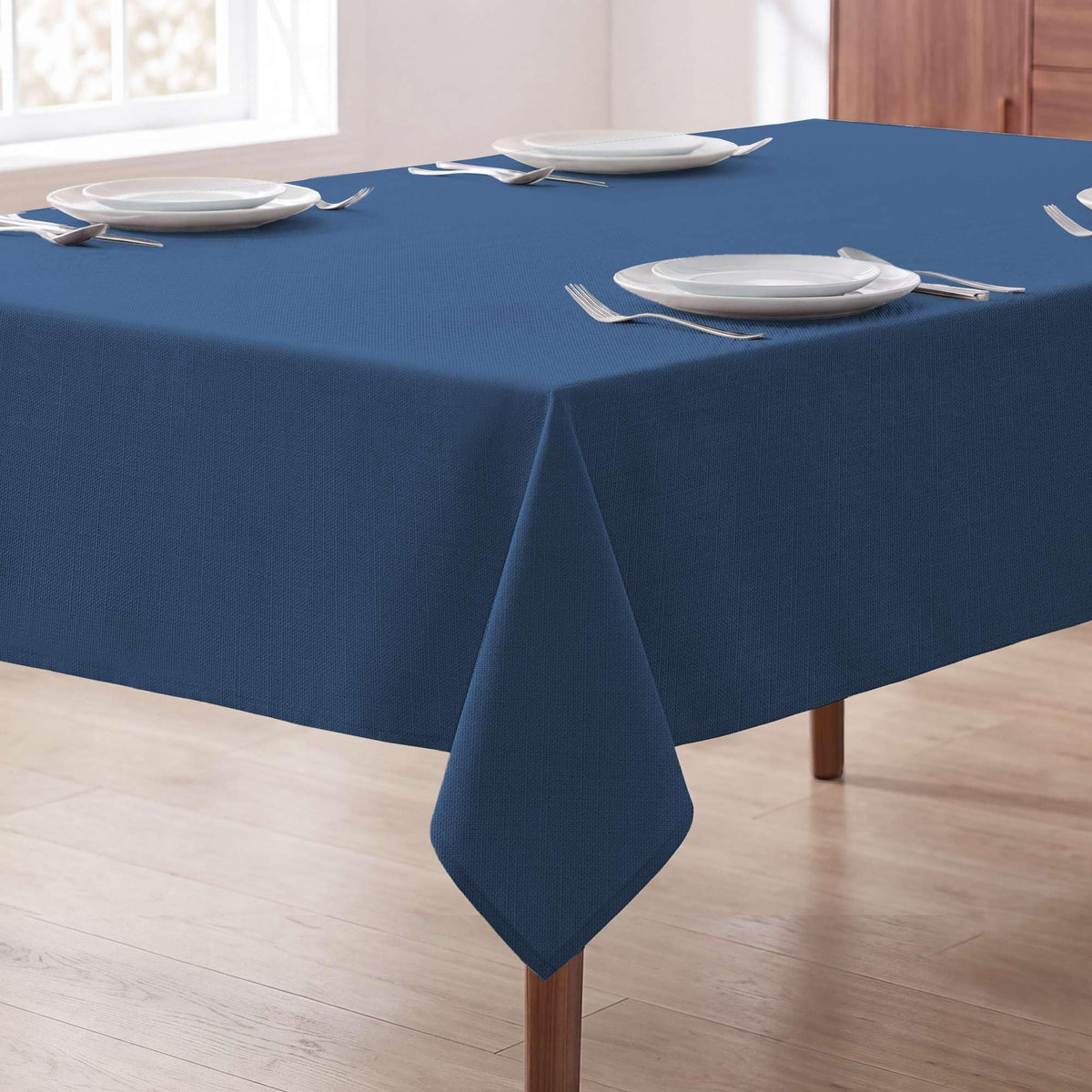 H.VERSAILTEX Linen Table Cloths Rectangle 60 x 84 Inch Premium Tablecloth Spill-Proof Waterproof Table Cover for Dining Buffet Feature Extra Soft and Thick Fabric Wrinkle Free, Natural