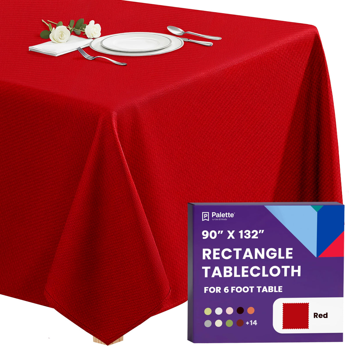 Gee Di Moda Rectangle Tablecloth - 70 x 120 Inch Navy Blue Table Cloth for 6 or 8 Foot Rectangle Tables - Heavy Duty Washable Fabric - for Holiday Party, Dinner, Weddings, Baby Shower & Events