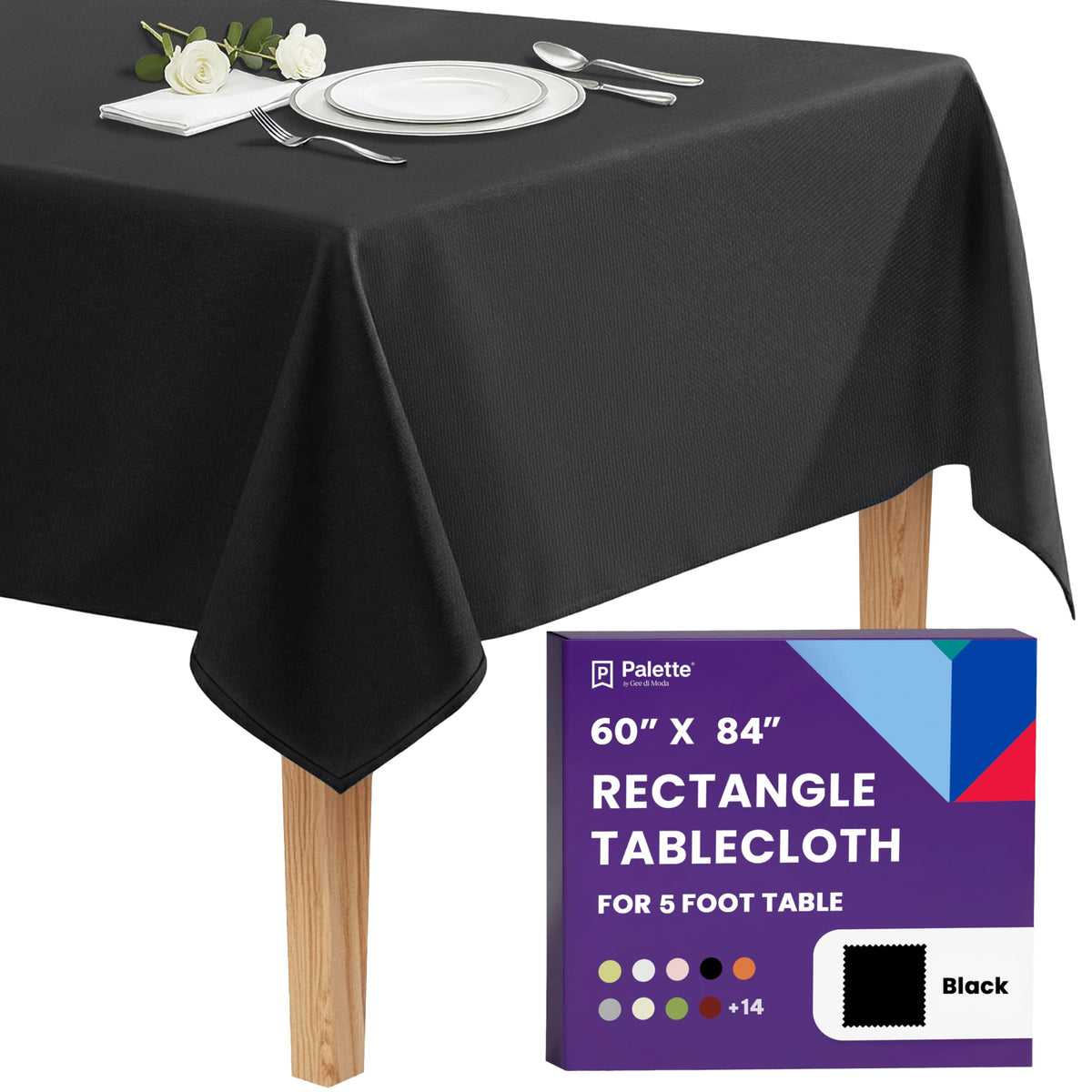Gee Di Moda Rectangle Tablecloth - 70 x 120 Inch Navy Blue Table Cloth for 6 or 8 Foot Rectangle Tables - Heavy Duty Washable Fabric - for Holiday Party, Dinner, Weddings, Baby Shower & Events