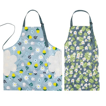 2 Pack Kitchen Apron with Hand Wipe,Water-drop Resistant with 2 Pockets Cooking Bib Aprons for Women Men Chef