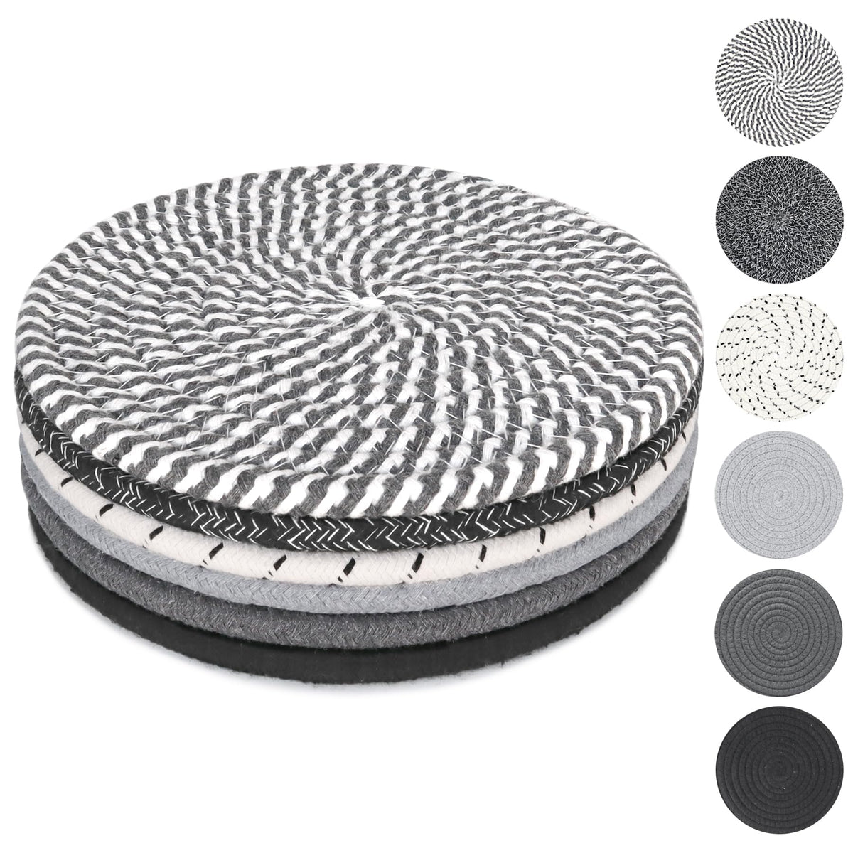 8 Inch Trivets for Hot Dishes, Hot Pots and Pans, 6 Pcs