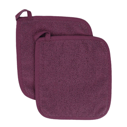 RITZ Terry Potholder & Hot Pad: Unparalleled Heat Resistant, Durable 100% Cotton – Ergonomically Designed for Optimal Grip – Easy-Care Machine Washable – 4-Pack, Federal Blue