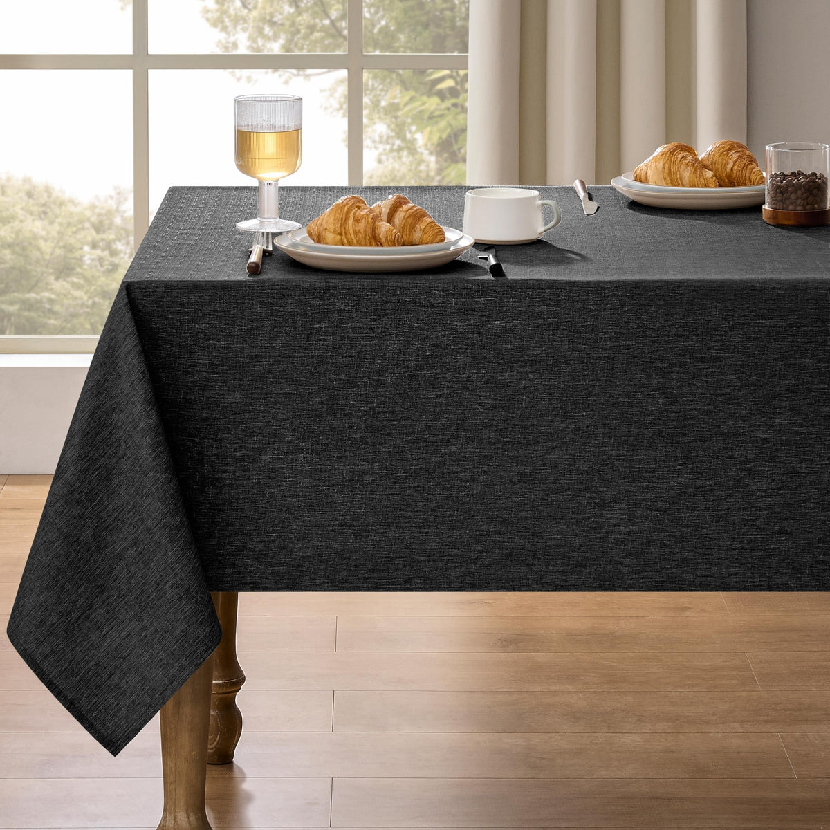 Decorelia Linen Textured Fall Tablecloth Rectangular Burnt Orange, 52"x70"