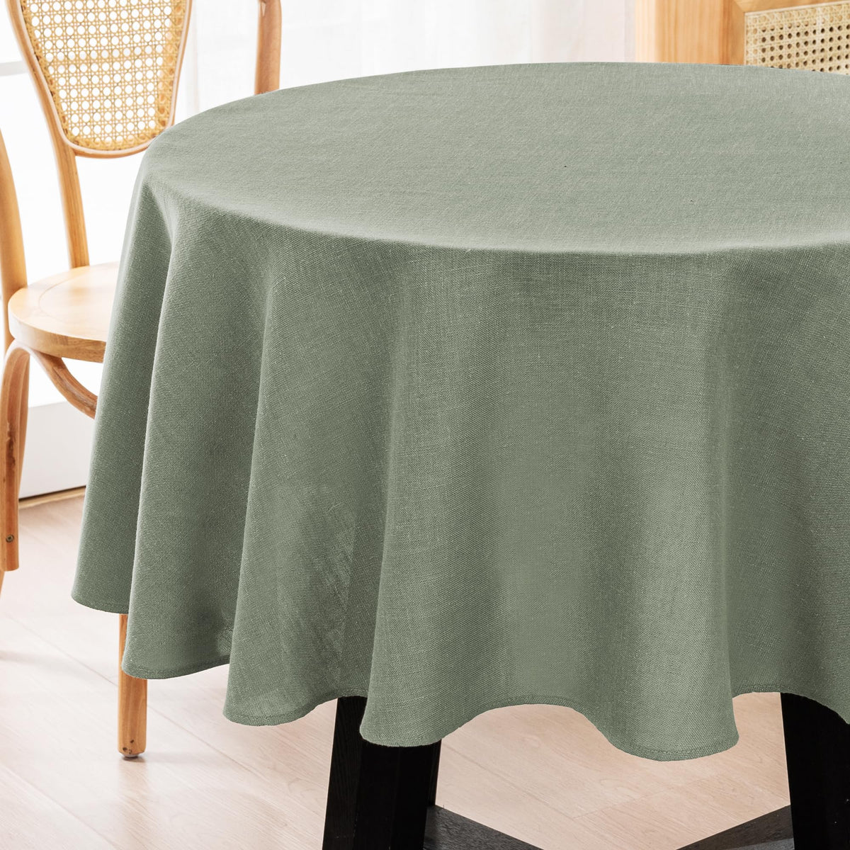 H.VERSAILTEX Linen Table Cloths Rectangle 60 x 84 Inch Premium Tablecloth Spill-Proof Waterproof Table Cover for Dining Buffet Feature Extra Soft and Thick Fabric Wrinkle Free, Natural