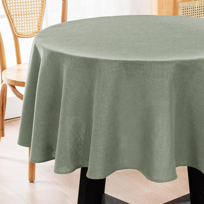 H.VERSAILTEX Linen Table Cloths Rectangle 60 x 84 Inch Premium Tablecloth Spill-Proof Waterproof Table Cover for Dining Buffet Feature Extra Soft and Thick Fabric Wrinkle Free, Natural