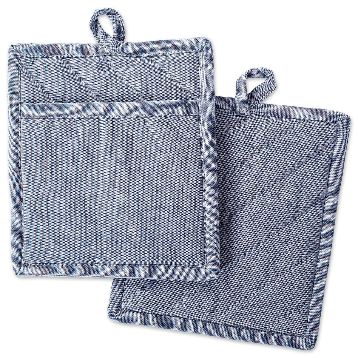 DII 100% Cotton Solid Chambray Kitchen Set, Chef Apron, Natural, 1 Piece