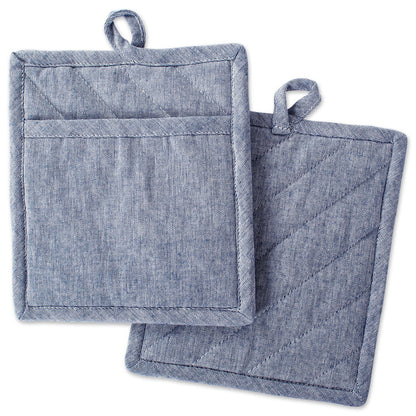 DII 100% Cotton Solid Chambray Kitchen Set, Chef Apron, Natural, 1 Piece