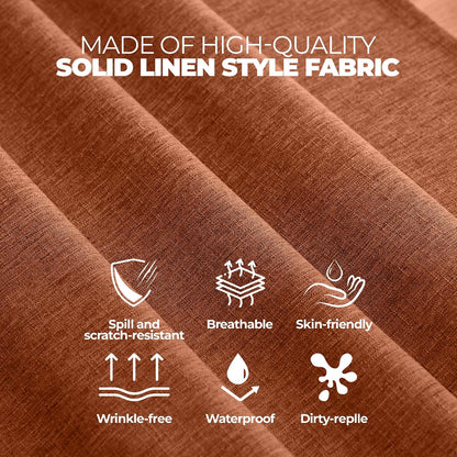 Decorelia Linen Textured Fall Tablecloth Rectangular Burnt Orange, 52"x70"