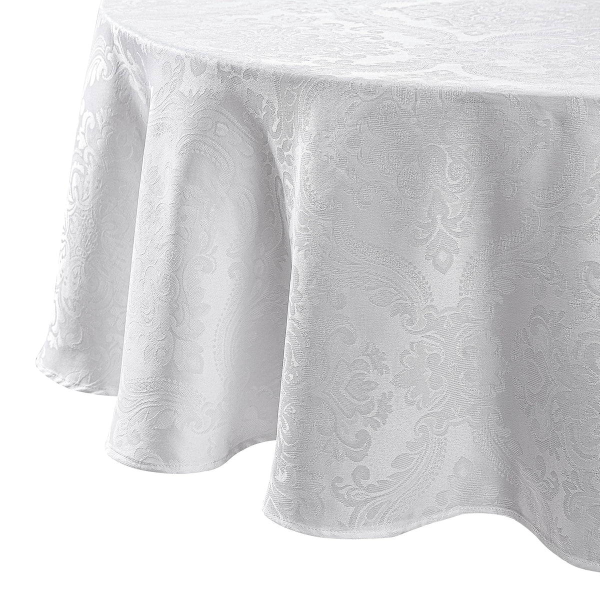 Caiden Elegance Damask Tablecloth, Ivory - 60" W x 120" L