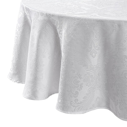 Caiden Elegance Damask Tablecloth, Ivory - 60" W x 120" L