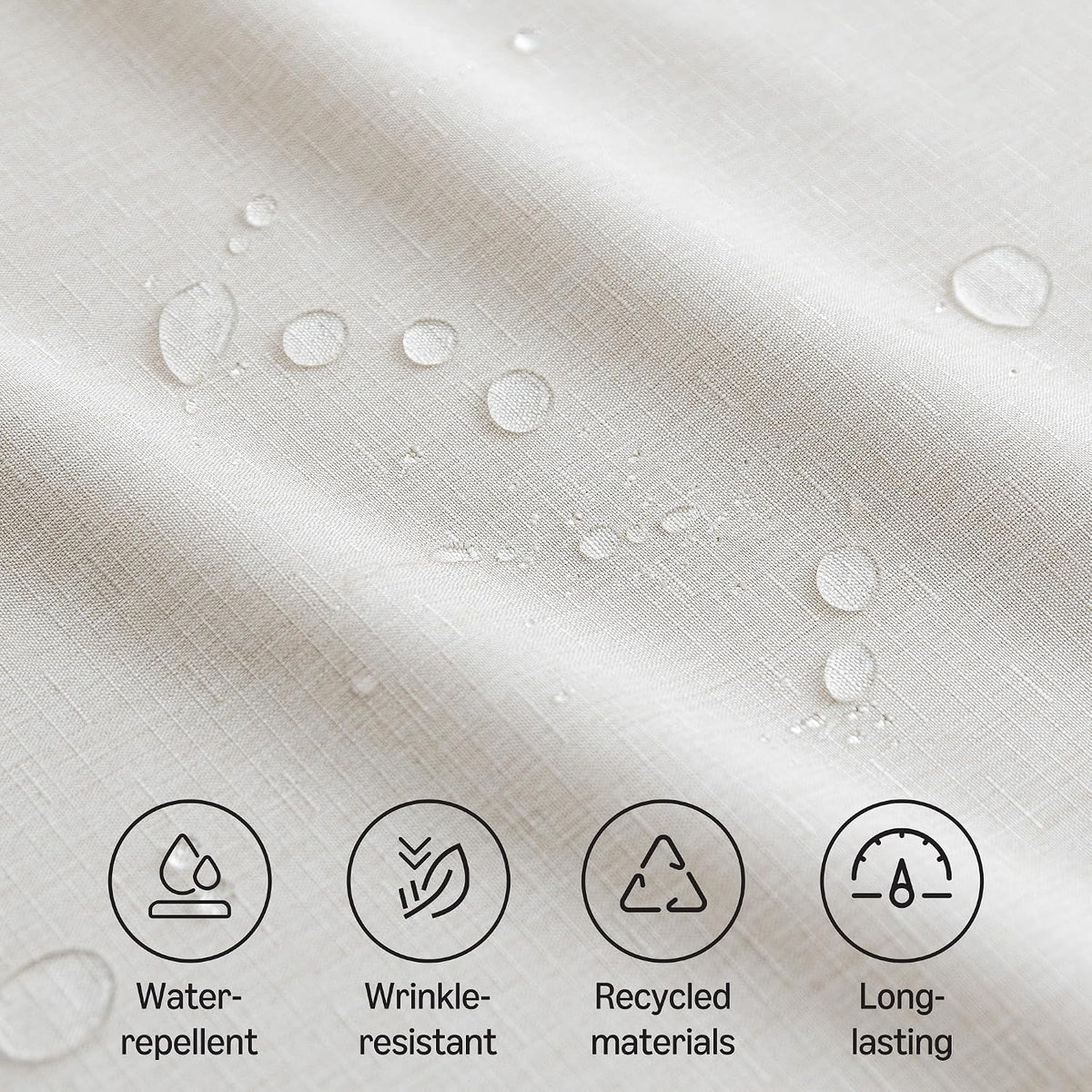 Amazon Basics Rectangle Tablecloths Water-Repellent, Faux Linen Textured Table Cloth Wrinkle Resistant Washable, Decorative Fabric Table Cover for Dining, 60" x 84", Beige, Pack of 2